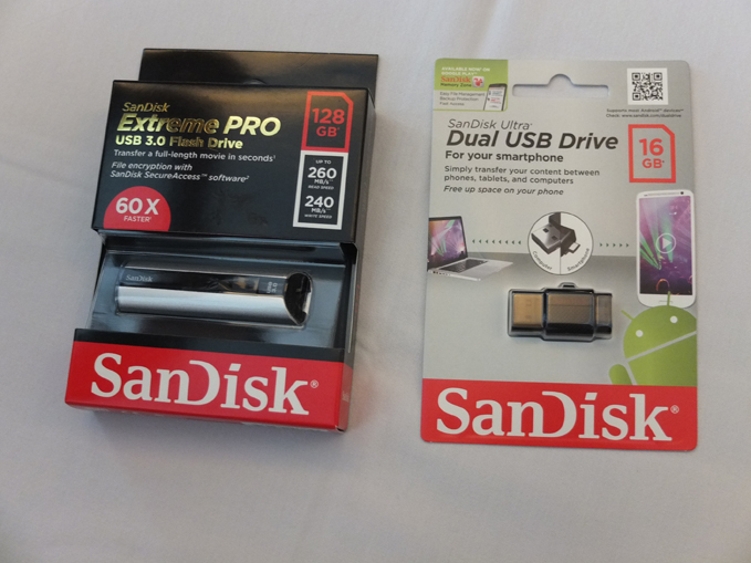 SanDisk Extreme Pro USB 3.0 Flash Drive, SanDisk Ultra Dual USB Drive