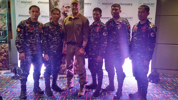Joel Lambert with members of the Philippine Army Scout Rangers