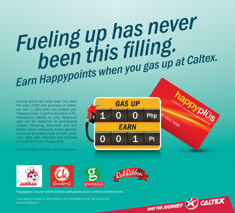 happyplüs members earn more points with Caltex gas ups_