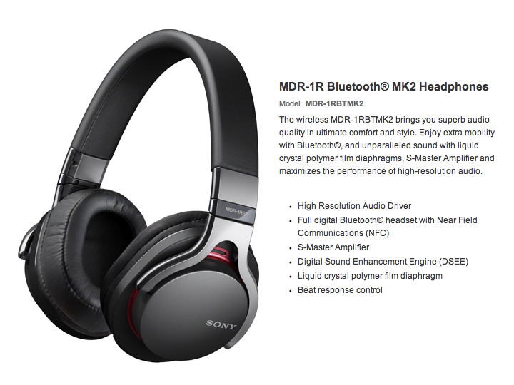 Sony High Resolution Audio Series MDR-1RBTMK2