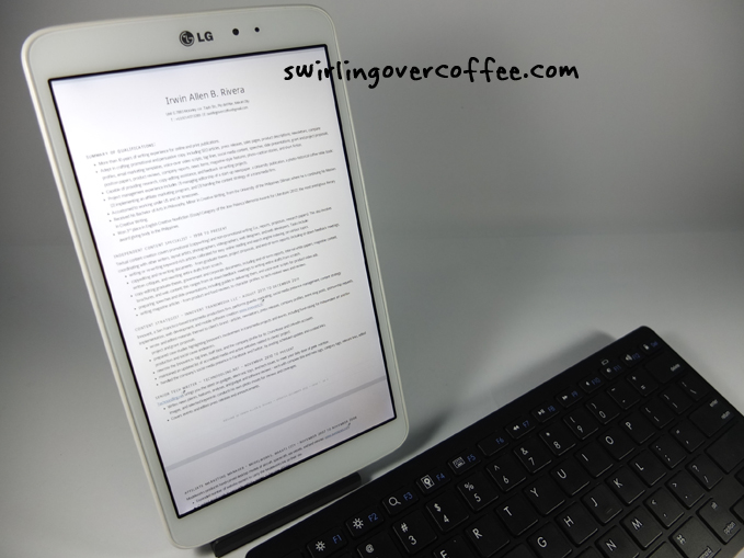 LG G Pad 8.3 Review Keyboard Office