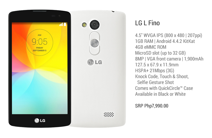 LG L Fino Specs, Price