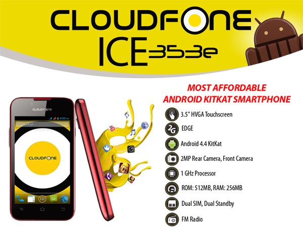 Cloudfone Ice 353e product sheet
