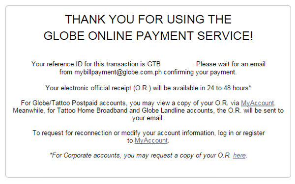 Globe Online Bills Payment Service 6 copy