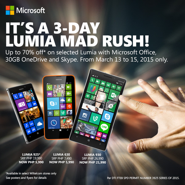 3 day mad rush lumia sale