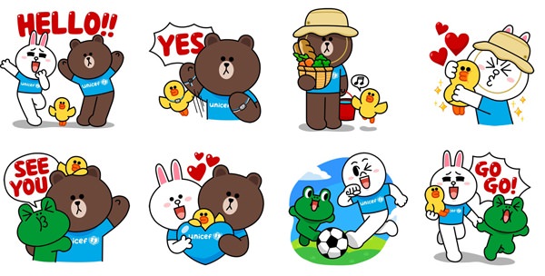 LINE x UNICEF Special Edition stickers