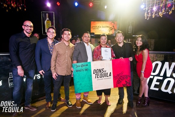 Host KC Montero, Charles Wright (JC sr. Commerical manager), Judges _ Mentor Genrev Bacasno and Jerry Miranda, Winner Angelica Castro, Business Dev. Manager Lucio Pua Premier Wine and Spirits, Host Joyce Pring