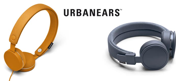 UrbanEars Flint Blue, Sea Grey, and Bonfire Orange header
