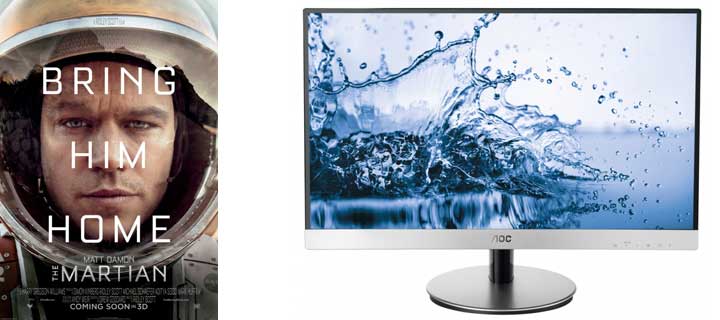 AOC unveils a new ultra slim monitor with narrow bezel to celebrate the theatrical release of The Martian