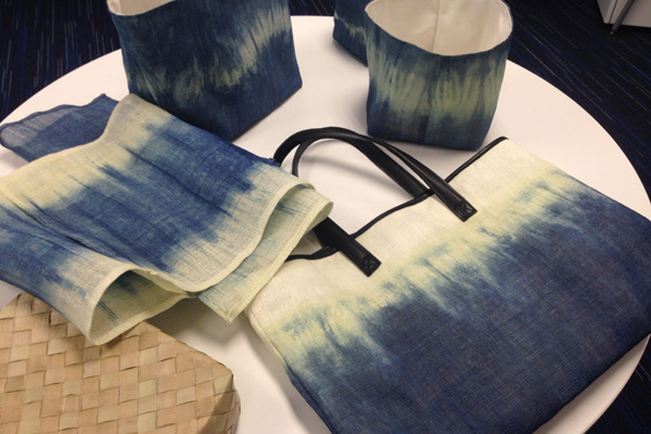 Artisanal hand-woven products using Indigo dye from CustomMade Crafts Center