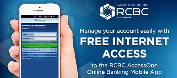 RCBC AccessOne Online Banking is now free of data charge