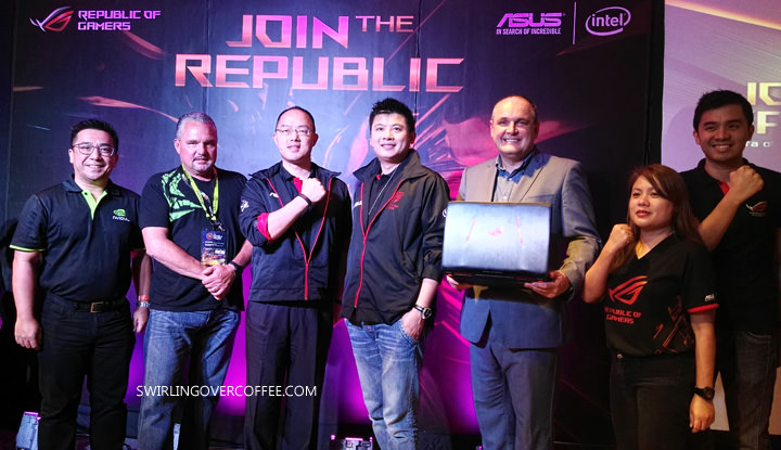 Executives from ASUS Philippines, NVIDIA, and Intel Philippines at the ASUS #JoinTheRepublic event.