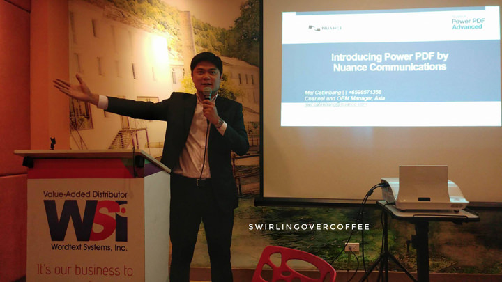 Emmanuel Catimbang, Channel & OEM Manager, Nuance Communications, Asia Pacific Rim. His talk about the more cost-efficient and feature-richer alternative to Adobe PDF and the constantly impressive Dragon Naturally Speaking dictating app, gave audiences pause. 