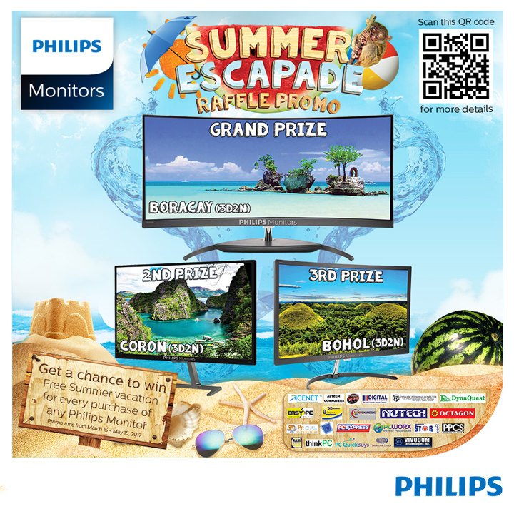Buy a Philips Monitor for a chance to win a trip for two to Boracay, Palawan, or Bohol.