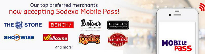 Here are some of the merchants that accept Sodexo Mobile Pass. This list is growing.