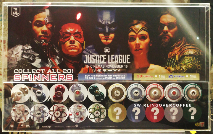 Here are the currently available (as of this post) Justice Spinner designs. Note that 5 more will be revealed. So hop over to 7-eleven and start collecting stamps. 