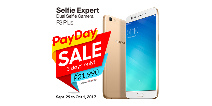 Get the OPPO F3 Plus for only P21990 during this Payday Weekend Sale!
