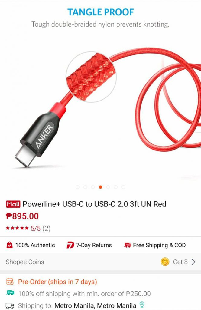 Anker Nylon USB Type C to USB 3.0 Cable
