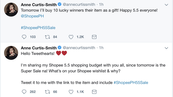 Anne Curtis will grant 10 lucky fans their wish this 5.5 Shopee Super Sale