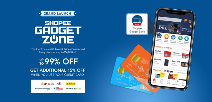 Shopee Goes Cashless, Offers 72 hours of Free Shipping in Time for the Grand Launch of Shopee Gadget Zone