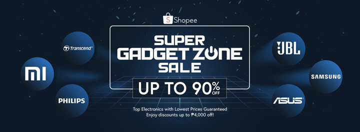 Free shipping and up to 90% off at Shopee Super Gadget Zone Sale from Aug 20-22
