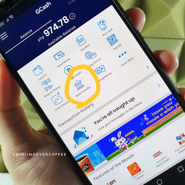 GCash offers no-charge real-time fund transfers between GCash wallets and partner banks