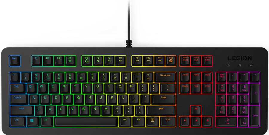  Personalize the Lenovo Legion K300 RGB Gaming Keyboard or use the pre-designed colors.