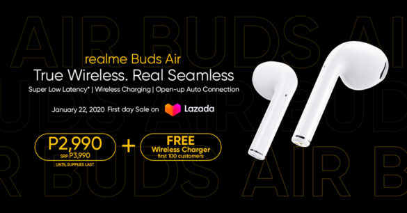 The realme Buds Air will be available at the official realme Lazada flagship store starting January 22, 2020 for only PHP2,990.