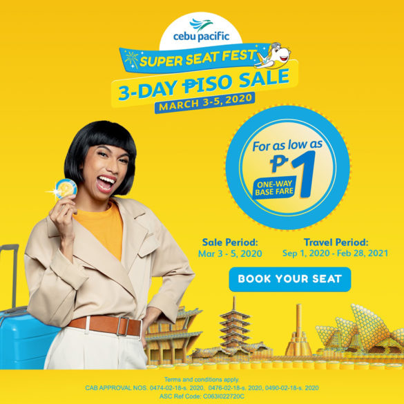 Cebu Pacific Opens Month-Long #CEBSuperSeatFest With Three-Day Piso Sale