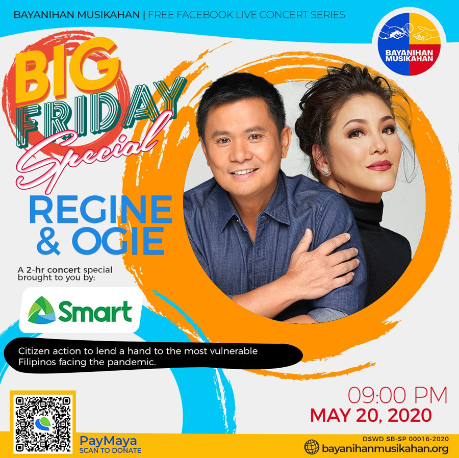 Smart Music Live Online Sessions Teams up With Bayanihan Musikahan to Bring Regine Velasquez, Ogie Alcasid, Ryan Cayabyab to Live Online Stage