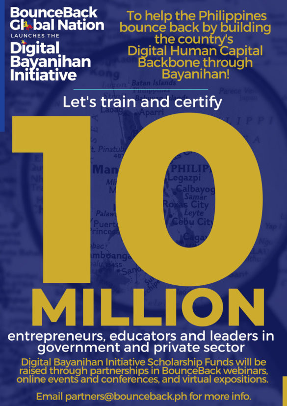 Bounceback Movement Launches Digital Bayanihan Initiative to Train 10 Million Entrepreneurs, Educators and Leaders in Government and Private Sector