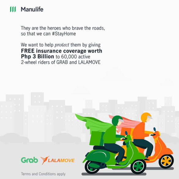 Manulife Philippines Provides Free Insurance Coverage to Delivery Riders During Community Quarantine