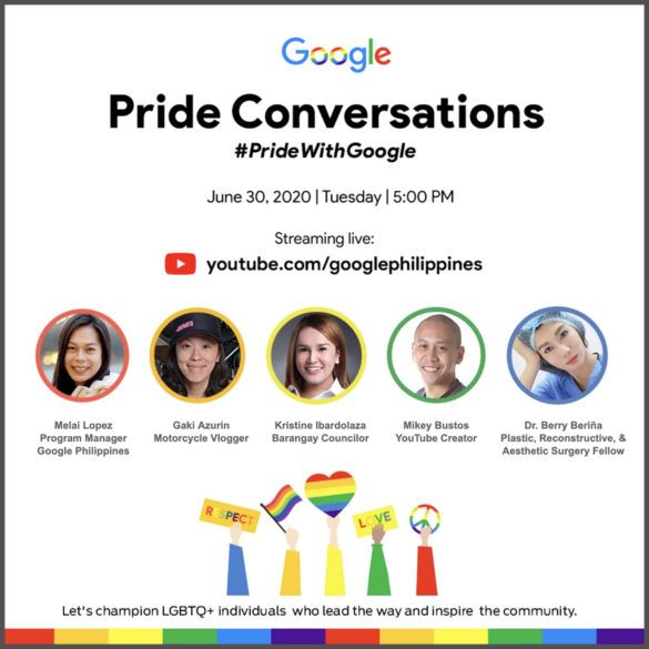 Google Philippines To Hold Pride Conversations Online Event on YouTube to Honor the LGBTQ+ Community