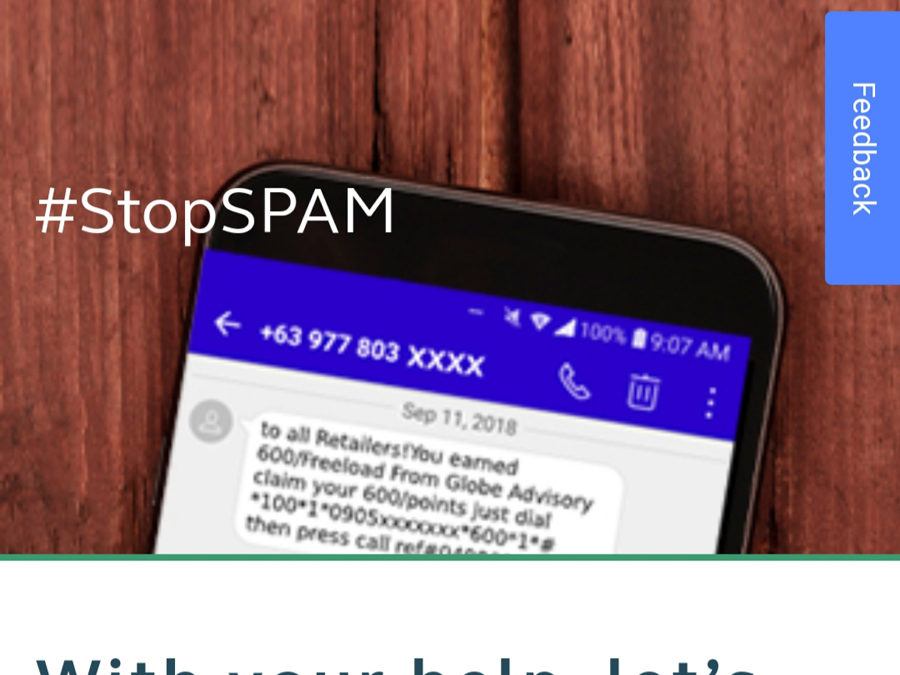 Globe Urges Customers to Use Reporting Tool for Spam/Scam Cases
