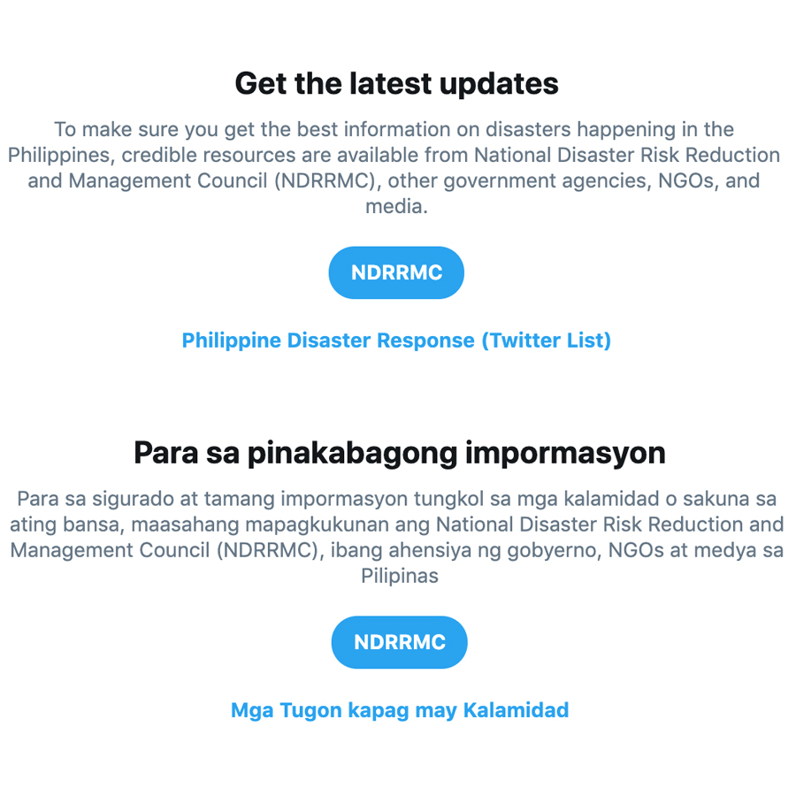 Twitter Supports Disaster Preparedness in Philippines With Launch of Dedicated Search Prompt