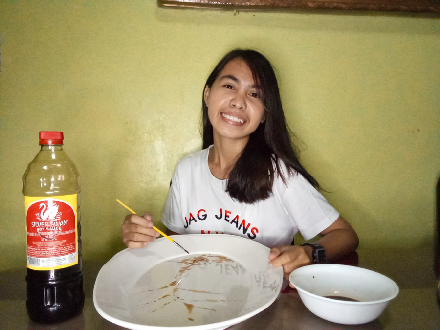 Quarantine Creativity: 19-Year-Old Cebu Student Uses Soy Sauce to Make Art