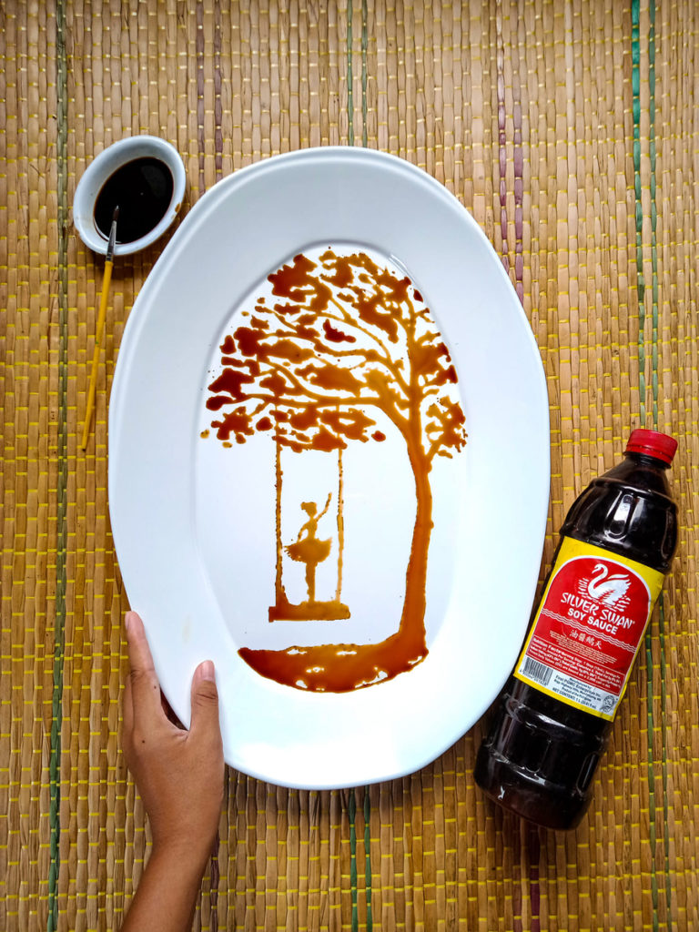 Quarantine Creativity: 19-Year-Old Cebu Student Uses Soy Sauce to Make Art