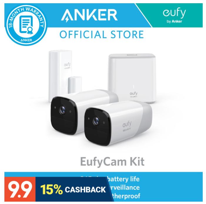 Buy the Anker Eufy Cam Kit 1080p Wire-Free Security AI Camera on Shopee for only P28,495. 