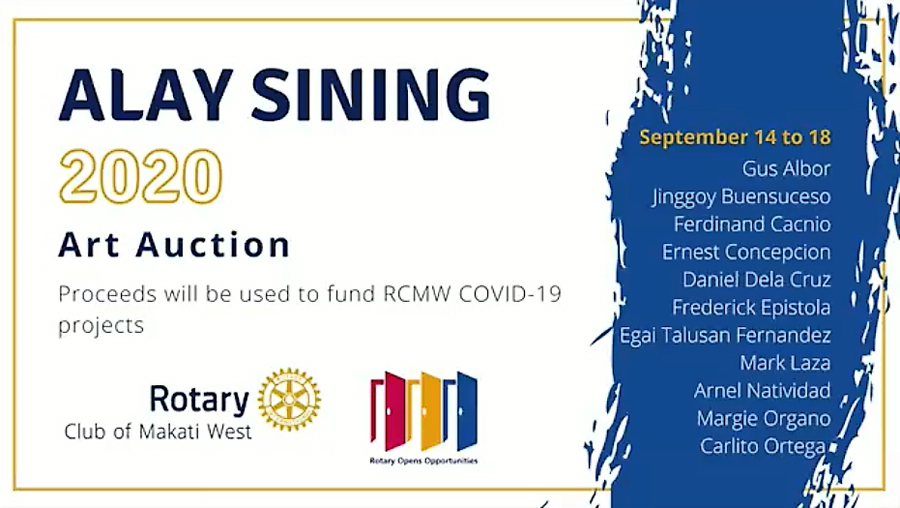 Rotary Club of Makati West to hold Alay Sining Art Auction 2020