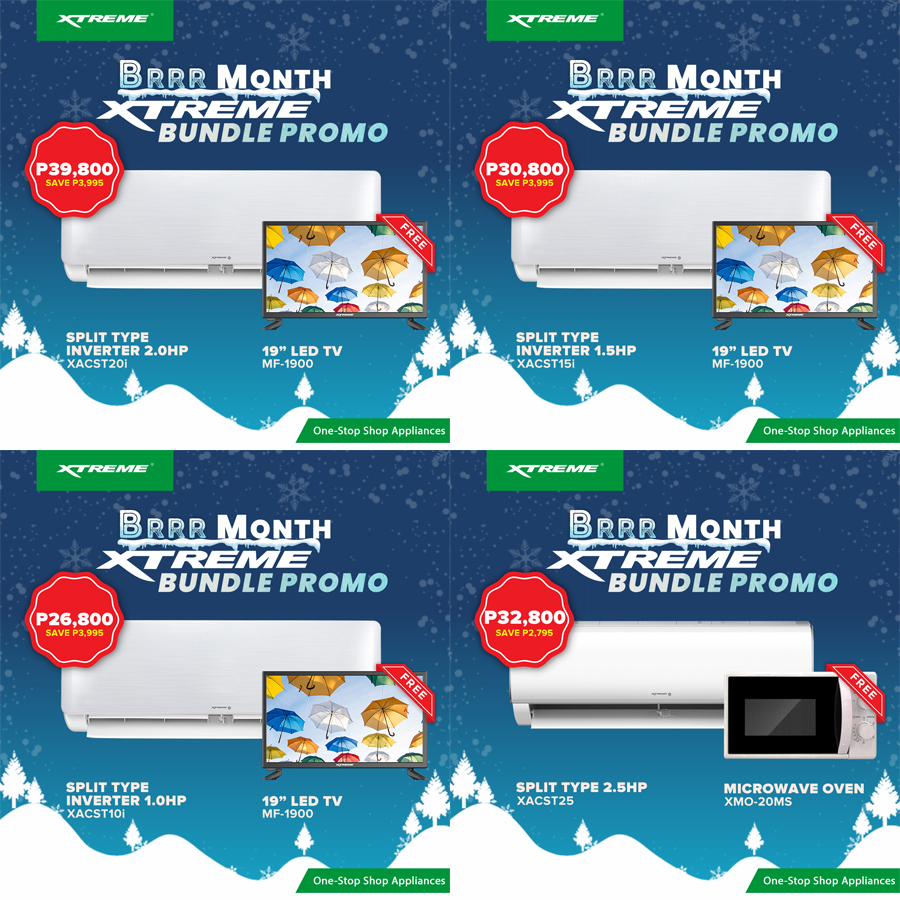 Get FREE appliances on XTREME BRRR Month Aircon Bundle Promo