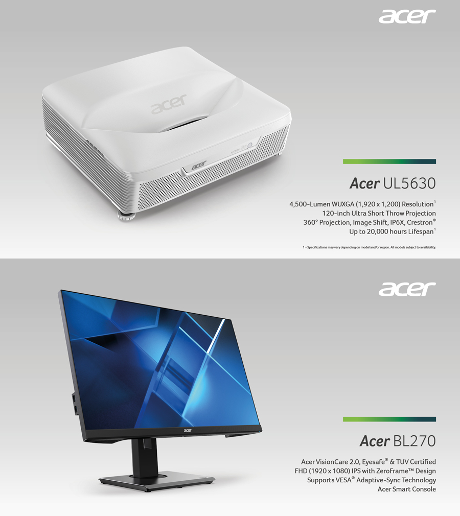 Acer Reveals New LED & Laser Projectors for Entertainment and Business