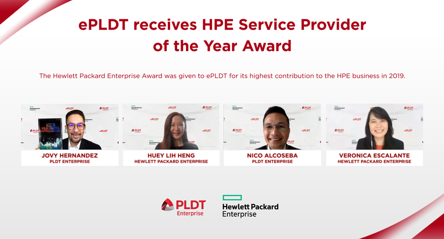 ePLDT receives HPE Service Provider of the Year Award