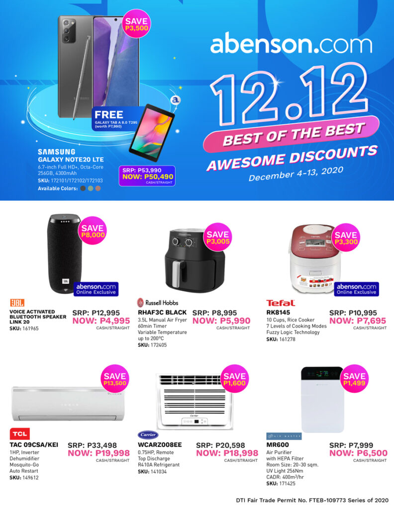 Holiday shopping just got better with Abenson 12.12 Awesome Deals