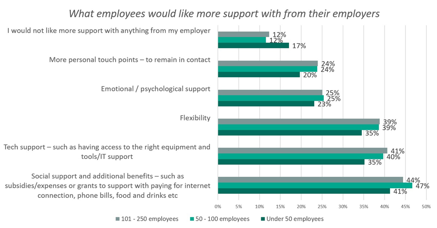 Self-sufficient: staff in small companies need employer support less than those in larger firms