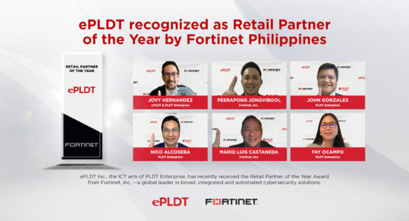 ePLDT recognized as Retail Partner of the Year by Fortinet Philippines