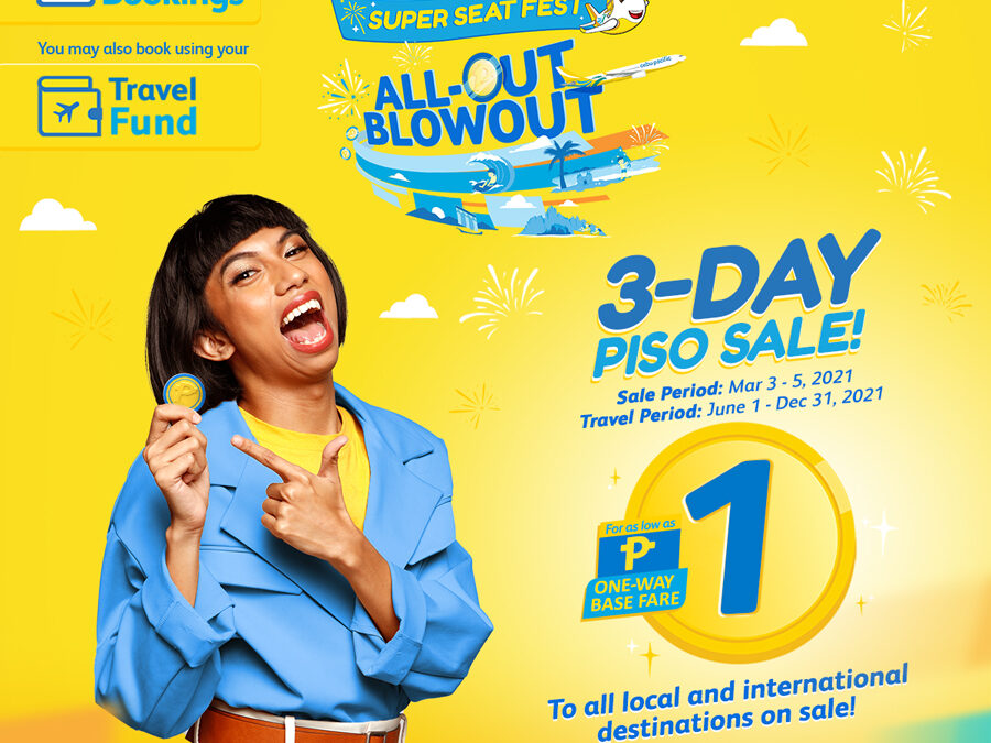 Cebu Pacific rolls out trademark PISO sale on 3.3