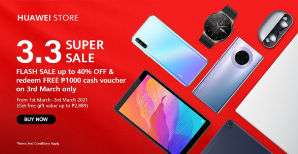 Get Up to 40% Discounts and Loads of Gadget Freebies at Huawei’s 3.3 Sale Event via Huawei Store, Shopee and Lazada!