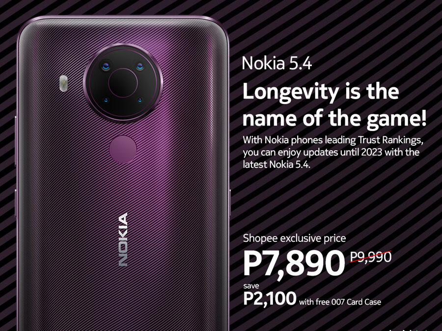 Get the Nokia 5.4 with a Shopee exclusive price of P7,890 instead of P9,990!