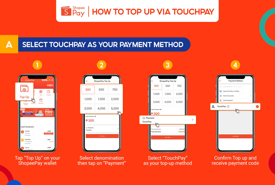 Top Up Your ShopeePay Wallet Anytime at Over 600 TouchPay Locations Near You