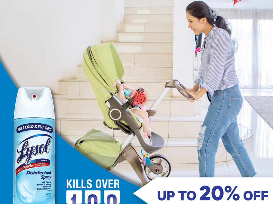 Discounts and generous rebates on Lysol Disinfectant Spray and Multi Action Cleaners in Shopee’s 5.5 Sale!